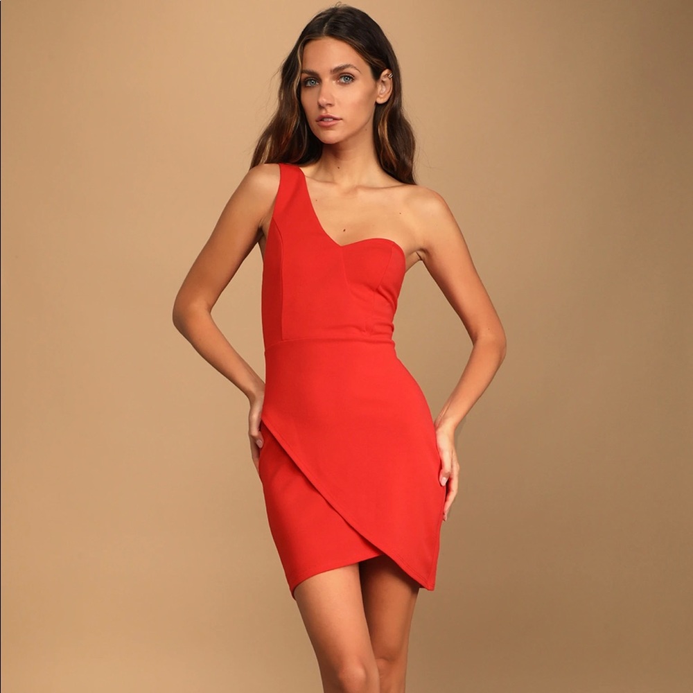 Lulus One Shoulder Bodycon Mini Dress
